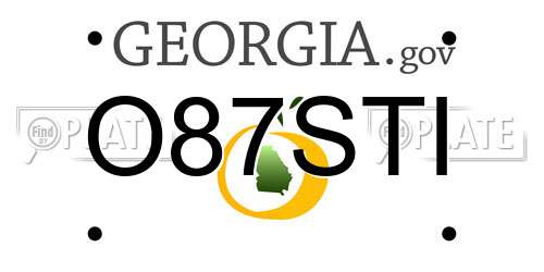 O87STI Georgia License Plate