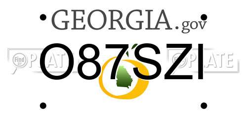 O87SZI Georgia License Plate
