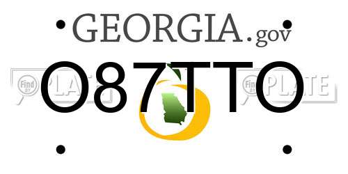 O87TTO Georgia License Plate