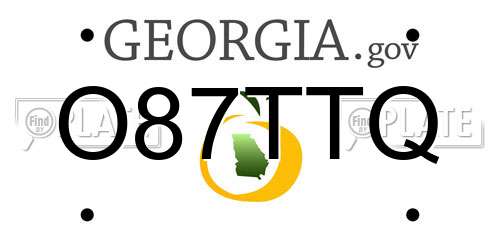 O87TTQ Georgia License Plate
