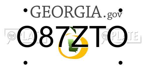 O87ZTO Georgia License Plate