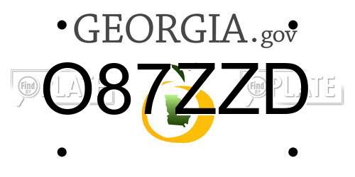 O87ZZD Georgia License Plate