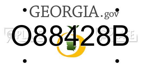 O88428B Georgia License Plate