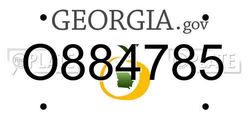 O884785 Georgia License Plate