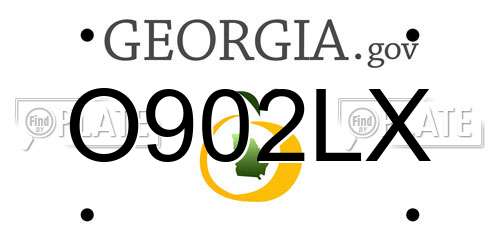 O902LX Georgia License Plate