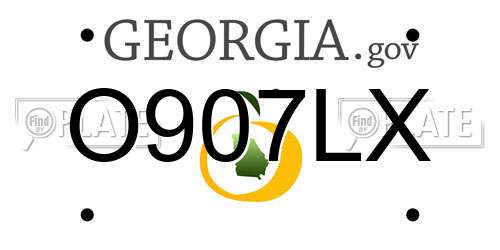 O907LX Georgia License Plate