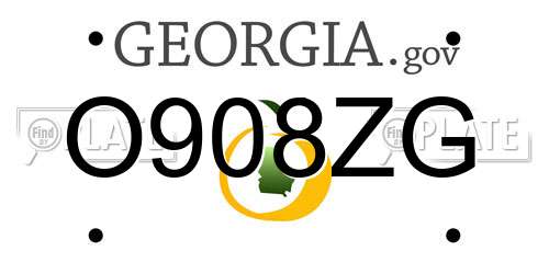 O908ZG Georgia License Plate