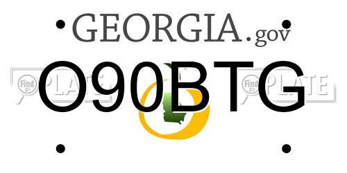 O90BTG Georgia License Plate