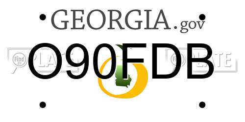 O90FDB Georgia License Plate