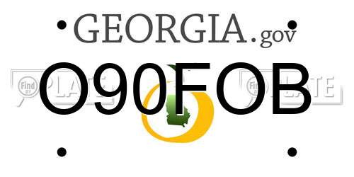 O90FOB Georgia License Plate