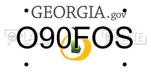 O90FOS Georgia License Plate