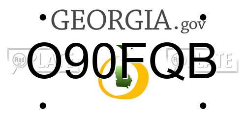 O90FQB Georgia License Plate