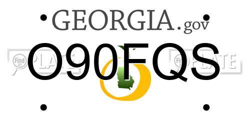 O90FQS Georgia License Plate
