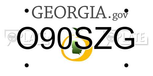 O90SZG Georgia License Plate