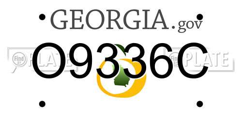O9336C Georgia License Plate