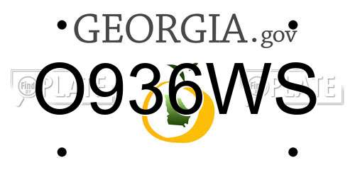 O936WS Georgia License Plate
