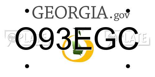 O93EGC Georgia License Plate