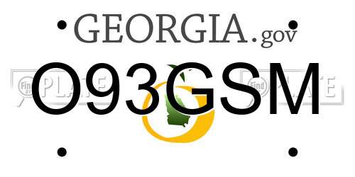 O93GSM Georgia License Plate