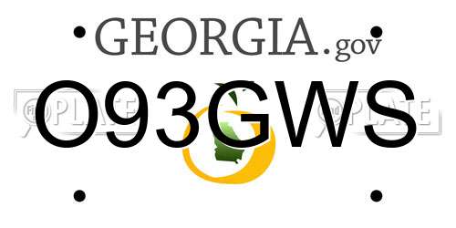 O93GWS Georgia License Plate