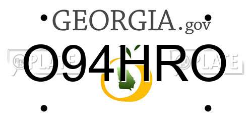 O94HRO Georgia License Plate