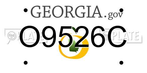 O9526C Georgia License Plate