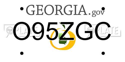 O95ZGC Georgia License Plate
