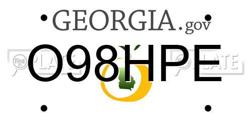 O98HPE Georgia License Plate