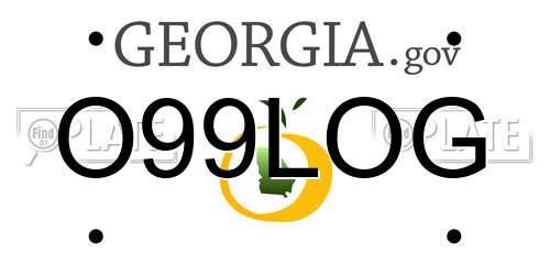 O99LOG Georgia License Plate