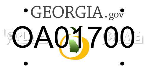 OA01700 Georgia License Plate