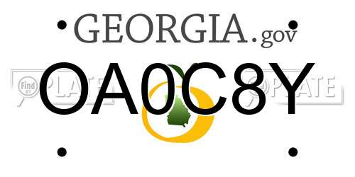 OA0C8Y Georgia License Plate