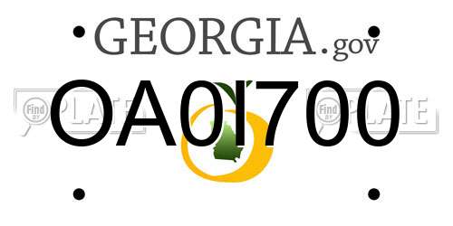OA0I700 Georgia License Plate
