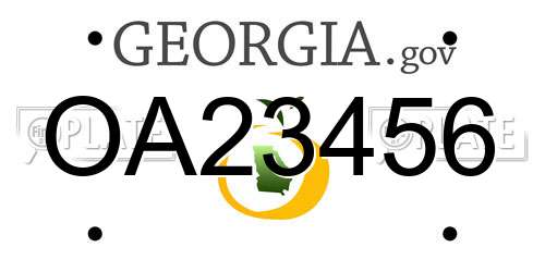 OA23456 Georgia License Plate