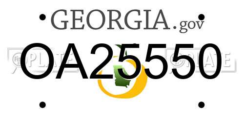 OA25550 Georgia License Plate