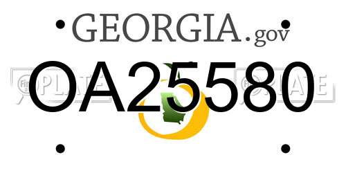 OA25580 Georgia License Plate