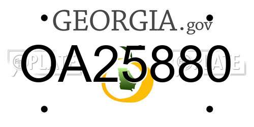 OA25880 Georgia License Plate
