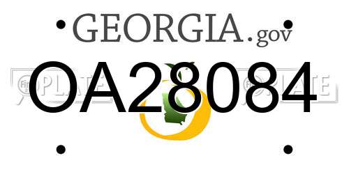 OA28084 Georgia License Plate