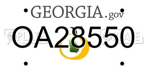OA28550 Georgia License Plate