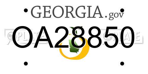 OA28850 Georgia License Plate