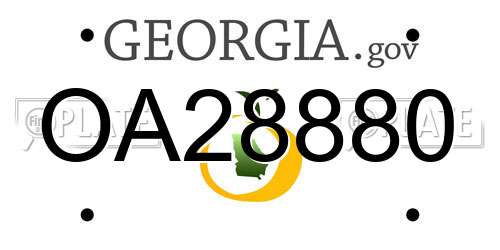 OA28880 Georgia License Plate