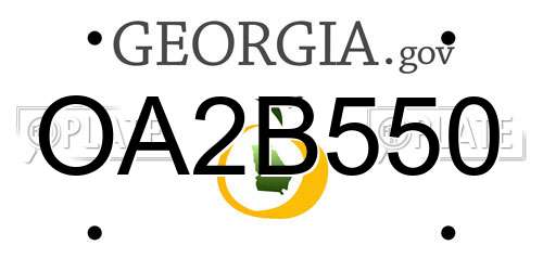 OA2B550 Georgia License Plate