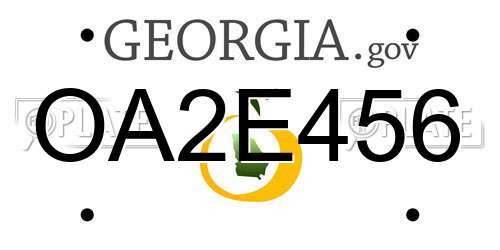 OA2E456 Georgia License Plate
