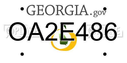 OA2E486 Georgia License Plate