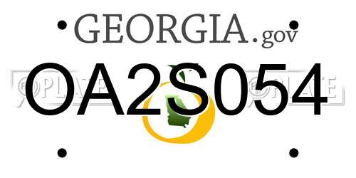 OA2S054 Georgia License Plate