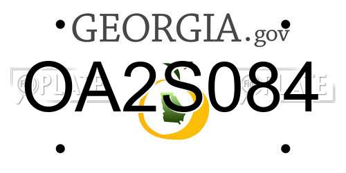OA2S084 Georgia License Plate