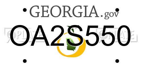 OA2S550 Georgia License Plate