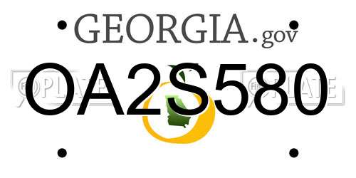 OA2S580 Georgia License Plate