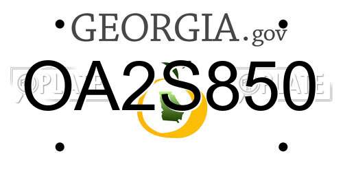 OA2S850 Georgia License Plate