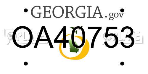 OA40753 Georgia License Plate