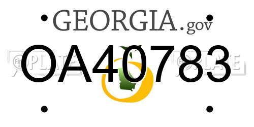 OA40783 Georgia License Plate