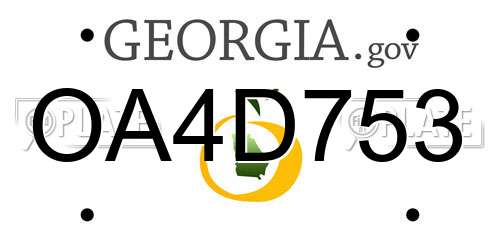 OA4D753 Georgia License Plate